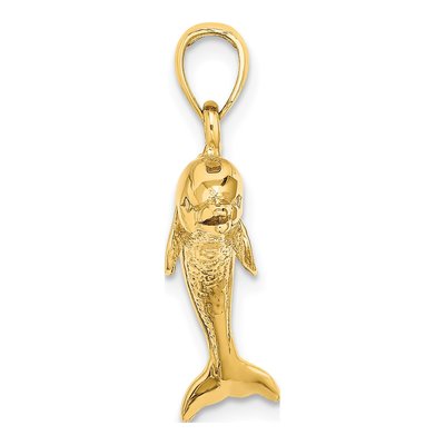 14K Yellow Gold Jumping Dolphin Charm – view 3