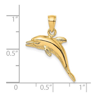 14K Yellow Gold Jumping Dolphin Charm – view 4