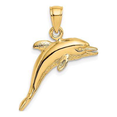 14K Yellow Gold Jumping Dolphin Charm – view 5