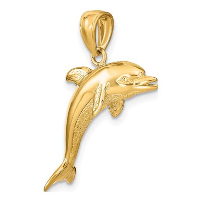 14K Yellow Gold Jumping Dolphin Charm – view 6
