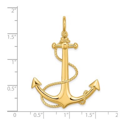 14K Yellow Gold 3-D Anchor Pendant – view 4