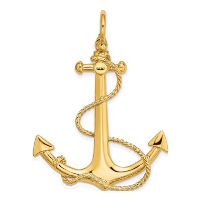 14K Yellow Gold 3-D Anchor Pendant – view 5