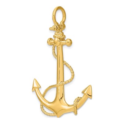 14K Yellow Gold 3-D Anchor Pendant – view 6
