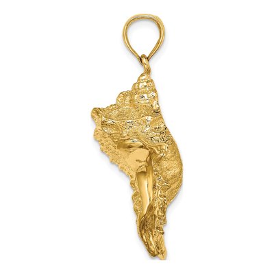 14K Yellow Gold Textured Conch Shell Charm – view 2