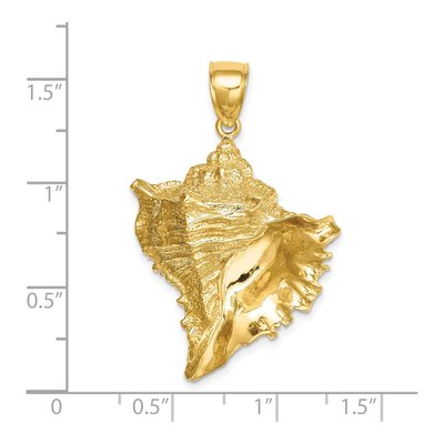 14K Yellow Gold Textured Conch Shell Charm – view 3