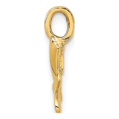 14K Yellow Gold Mini Whale Tail Pendant – view 3
