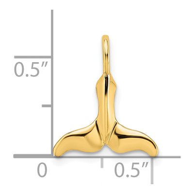 14K Yellow Gold Mini Whale Tail Pendant – view 4