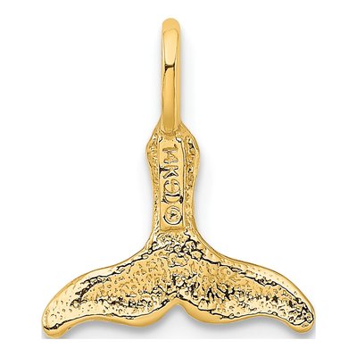 14K Yellow Gold Mini Whale Tail Pendant – view 5