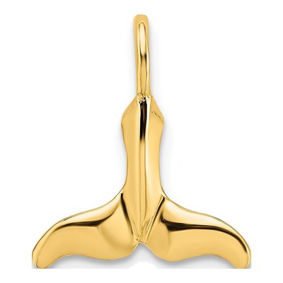 14K Yellow Gold Mini Whale Tail Pendant