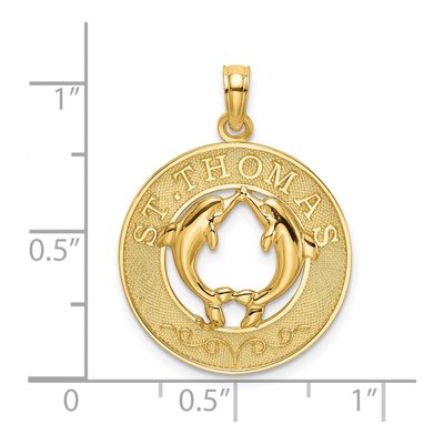 14K Yellow Gold St Thomas Dolphin Pendant – view 4