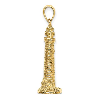 14K Yellow Gold 3-D Cape May Lighthouse Pendant – view 3