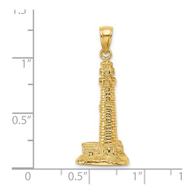 14K Yellow Gold 3-D Cape May Lighthouse Pendant – view 4