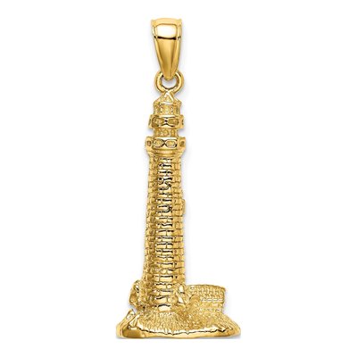 14K Yellow Gold 3-D Cape May Lighthouse Pendant – view 5