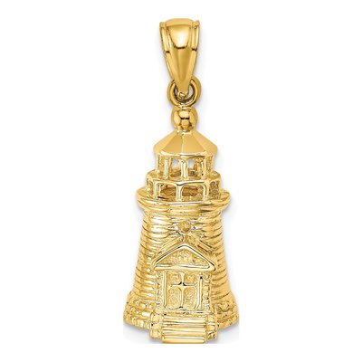 14K Yellow Gold 3-D Brant Point Lighthouse Charm