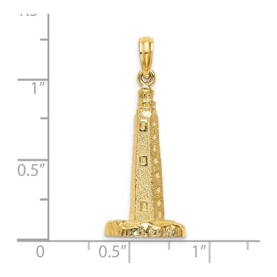 14K Yellow Gold 3-D Cape Henlopen Lighthouse Charm – view 4