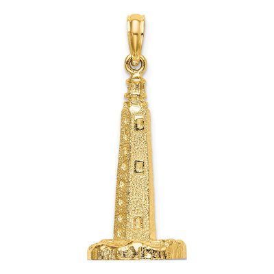 14K Yellow Gold 3-D Cape Henlopen Lighthouse Charm – view 5