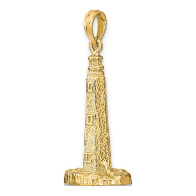 14K Yellow Gold 3-D Cape Henlopen Lighthouse Charm – view 6