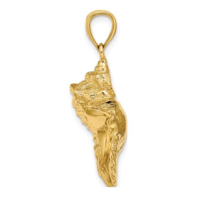 14K Yellow Gold Textured Conch Shell Charm – view 3