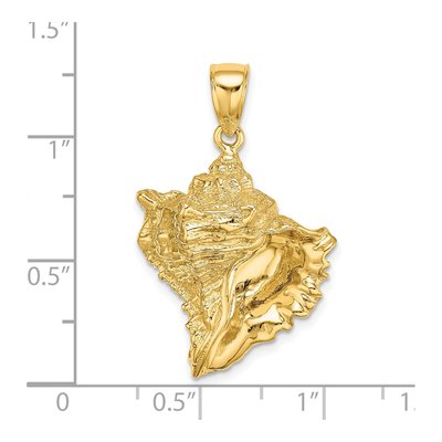 14K Yellow Gold Textured Conch Shell Charm – view 4