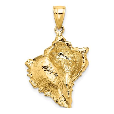 14K Yellow Gold Textured Conch Shell Charm – view 5