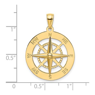 14K Yellow Gold Nautical Compass Charm – view 4