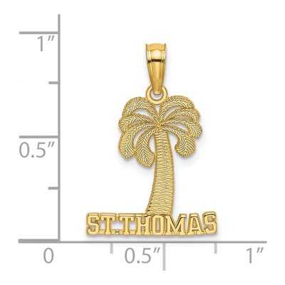 14K Yellow Gold St Thomas Palm Tree Charm – view 4