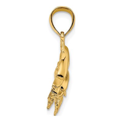 14K Yellow Gold Four Dolphins Pendant – view 3
