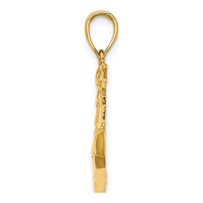 14K Yellow Gold Sailing Ship Pendant – view 3