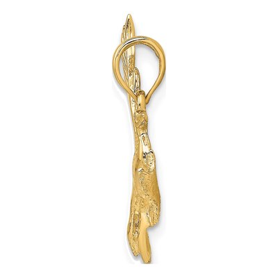 14K Yellow Gold Flying Heron Bird Charm – view 3