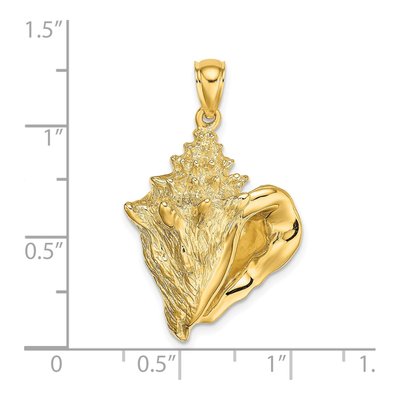 14K Yellow Gold Conch Shell Pendant – view 3