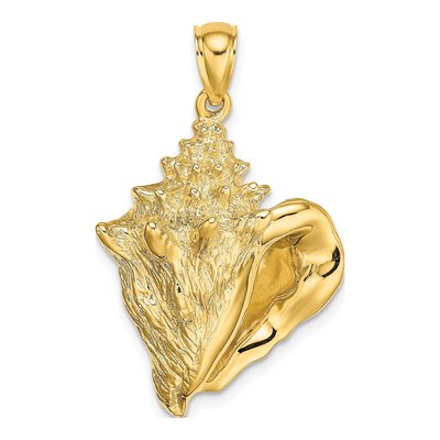 14K Yellow Gold Conch Shell Pendant