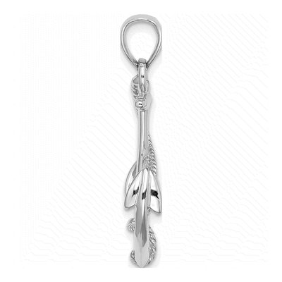 14K White Gold 3D Anchor Pendant – view 3