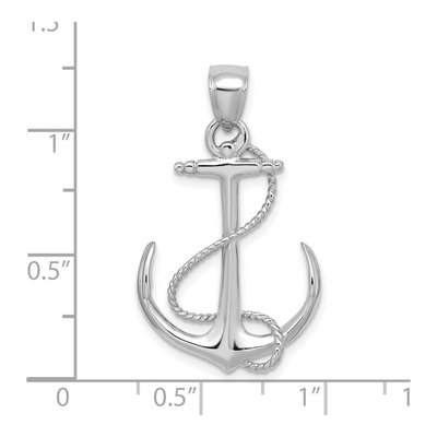 14K White Gold 3D Anchor Pendant – view 4