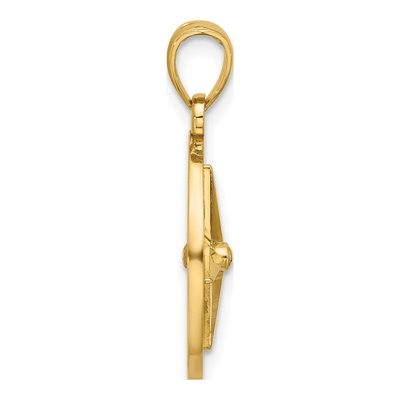 14K Yellow Gold Nautical Compass Pendant – view 3