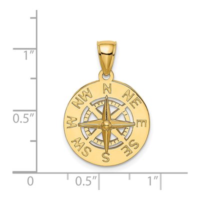 14K Yellow Gold Nautical Compass Pendant – view 4