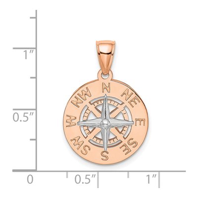 14K Two-Tone Gold Compass Pendant – view 4