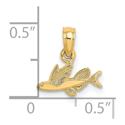 14K Yellow Gold Mini Flying Fish Pendant – view 4