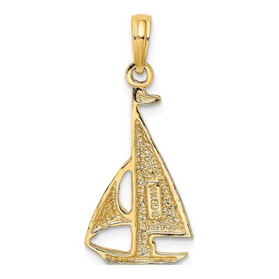 14K Yellow Gold Sailboat Pendant – view 5