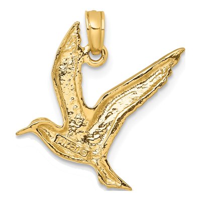 14K Yellow Gold Flying Seagull Pendant – view 5