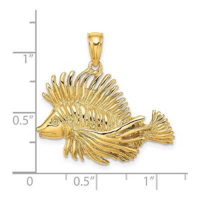 14K Yellow Gold Lion Fish Pendant – view 4