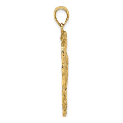 14K Yellow Gold Textured Egret Bird Charm – view 3