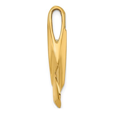14K Yellow Gold Whale Tail Omega Slide Pendant – view 3