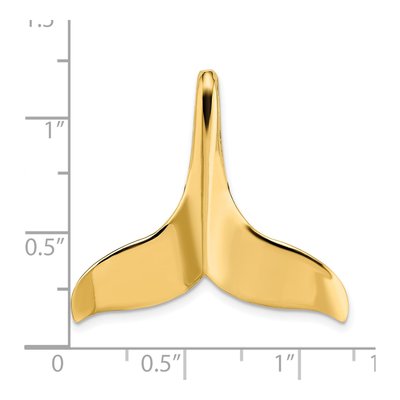 14K Yellow Gold Whale Tail Omega Slide Pendant – view 4