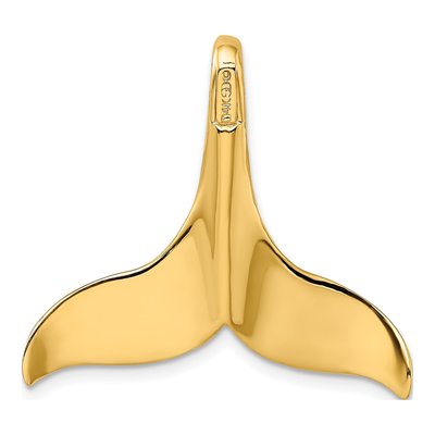 14K Yellow Gold Whale Tail Omega Slide Pendant – view 5