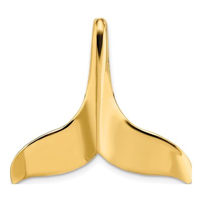 14K Yellow Gold Whale Tail Omega Slide Pendant