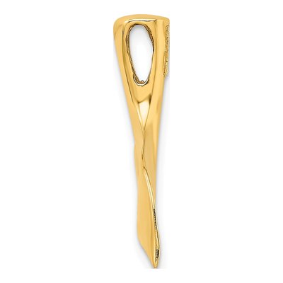 14K Yellow Gold Whale Tail Omega Slide Pendant – view 3