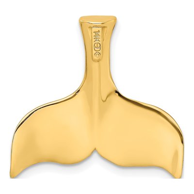 14K Yellow Gold Whale Tail Omega Slide Pendant – view 5