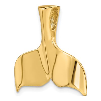 14K Yellow Gold Whale Tail Omega Slide Pendant – view 6