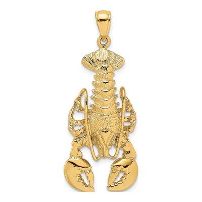 14K Yellow Gold Large Moveable Claws Pendant