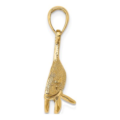 14K Yellow Gold Textured Orca Whale Charm – view 3
